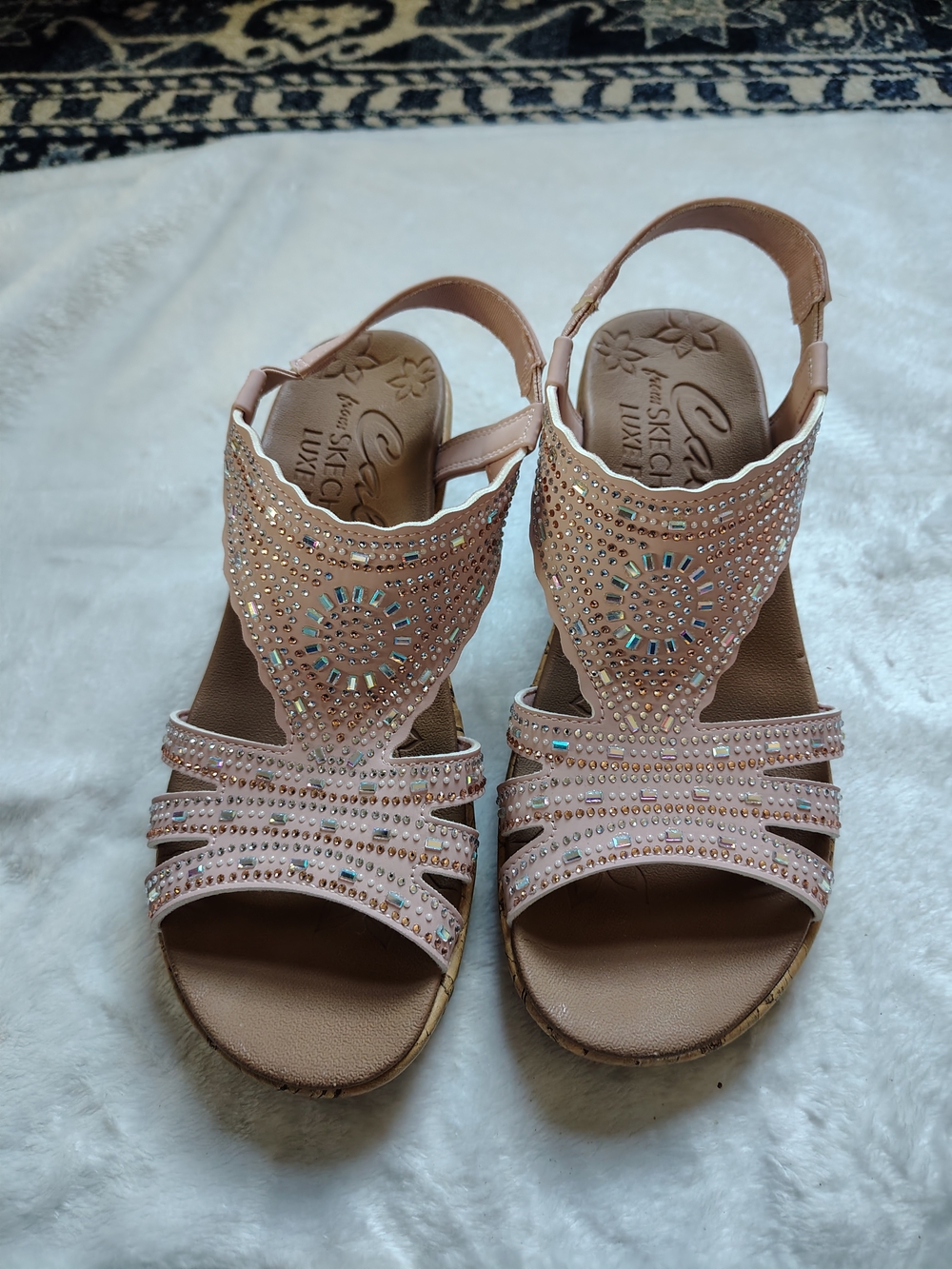 Skechers Pink Rhinestone Slingback Sandals Never Worn